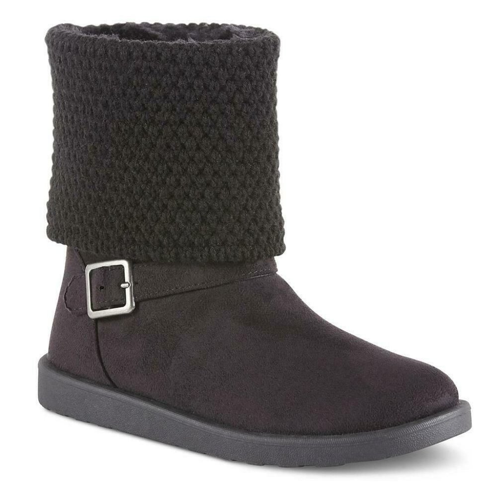 NWT  Joe Boxer Women's SOPHIA  Black Fur lined Fashion Boot  Size 5 or 6. NWT